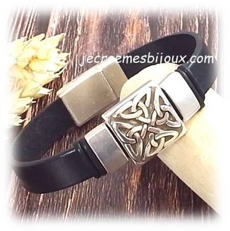 Tutoriel pour bracelet cuir noir style grec